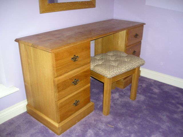 Oak Dressing Table & Stool